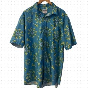 RSVLTS Blue and Yellow Patterned Men's Shirt